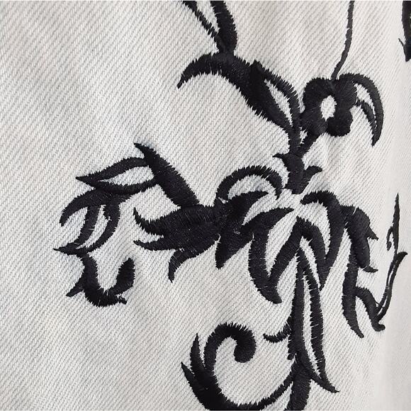 Vintage 80s Wide Leg High Rise Jeans Embroidered Light Wash Mom Jeans Womens 14 - Picture 3 of 11